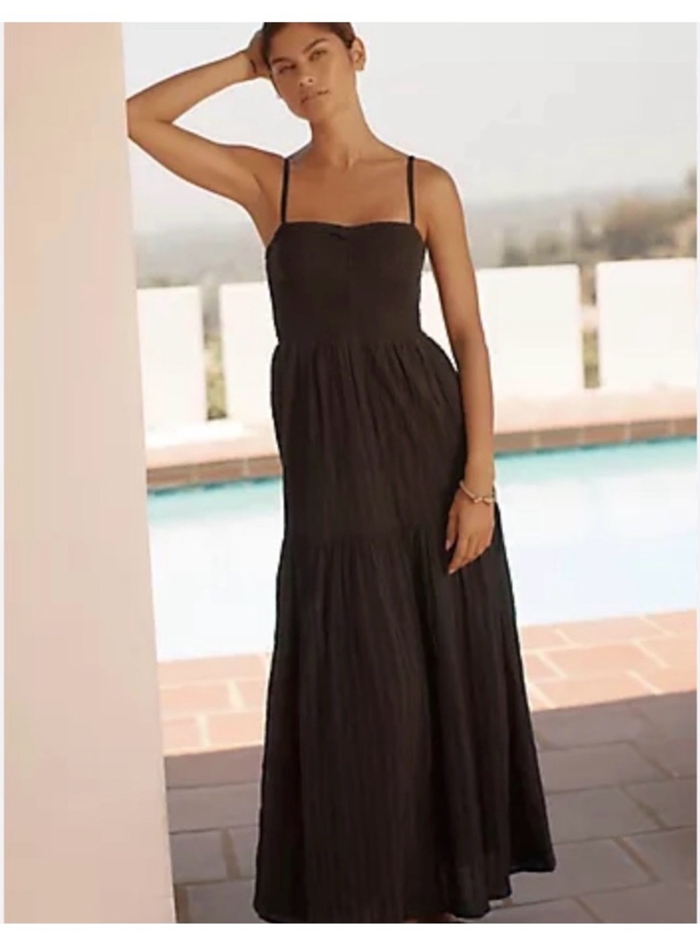 Lspace Mallorca Black Cotton Maxi Dress